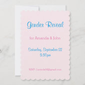 Invitation Révélation de genre rose ou bleu (Dos)