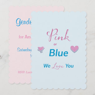 Invitation Révélation de genre rose ou bleu