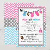 Invitation Révélation de genre rose ou bleu (Devant / Derrière)