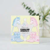 Invitation Révélation de genre Sheriff Cowboy (Debout devant)