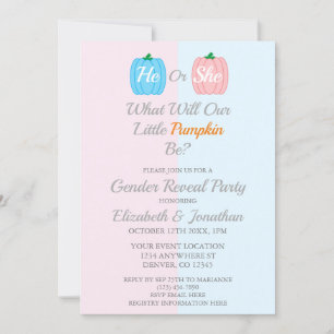 Invitation Révélation de l'automne du citrouille