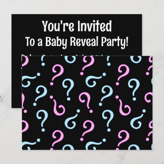 Invitation Révélation de sexe de bébé rose ou bleu (Devant / Derrière)