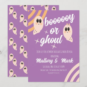 Invitation Révélation de sexe Groovy Ghost Retro Halloween 