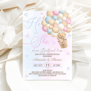 Invitation Révélation de sexe sur le thème de l'ours moderne