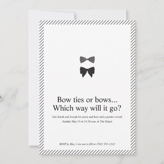 Invitation Révélation décontractée du genre (Devant)