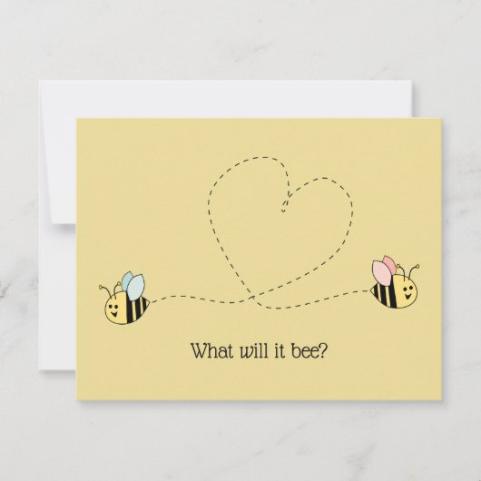 Invitation Révélation du genre d'abeille du bébé (Devant)