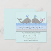 Invitation Révélation du genre de baleine pour bébés (Devant / Derrière)
