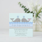 Invitation Révélation du genre de baleine pour bébés (Debout devant)