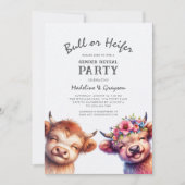 Invitation Révélation du genre de vache de Highland (Devant)