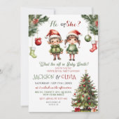 Invitation Révélation du genre des elfes de Noël (Devant)