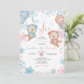 Invitation Révélation du genre d'ours Feu de neige hivernal (Debout devant)