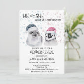 Invitation Révélation du genre du phoque d'hiver de Noël (Debout devant)