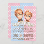 Invitation Révélation du genre du singe mignon (Devant / Derrière)