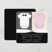 Invitation Révélation du genre noir et blanc (Devant / Derrière)