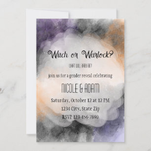 Invitation Révélation du sexe à l'aquarelle Halloween