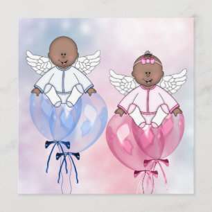 Invitation Révélation du sexe Afro-Américain Ballons d'ange