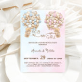 Invitation Révélation du sexe avec des ballons roses et bleus