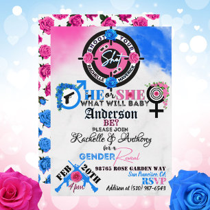 Invitation Révélation du sexe Bébé Fille ou Garçon Fête préna