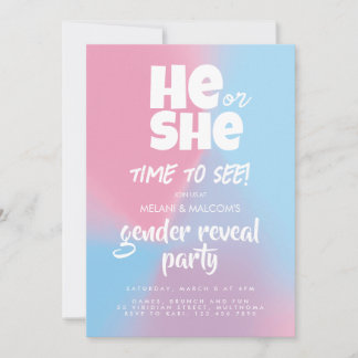Invitation Révélation du sexe Bleu pastel et Rose en Nuage Il