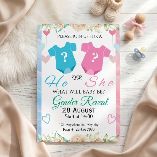 Invitation Révélation du sexe de bébé