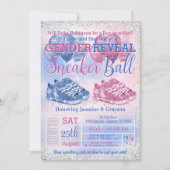 Invitation Révélation du sexe de bébé à la soirée des baskets (Devant)