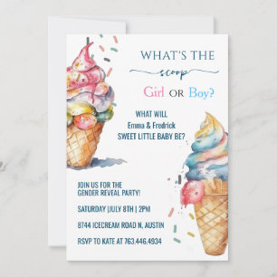 Invitation Révélation du sexe de bébé autour d'une glace à l'