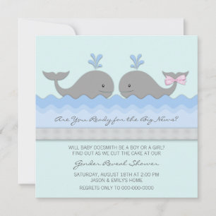 Invitation Révélation du sexe de bébé baleine
