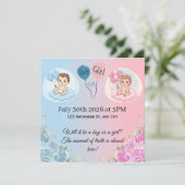 Invitation Révélation du sexe de bébé chéri (Debout devant)