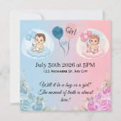 Invitation Révélation du sexe de bébé chéri (Devant)