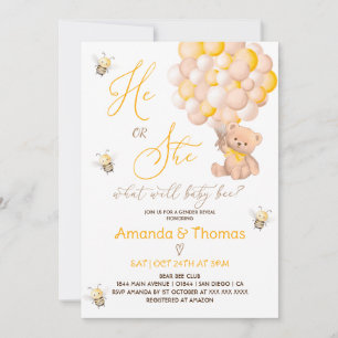Invitation Révélation du sexe de bébé Minimal Moderne