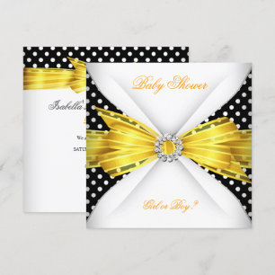Invitation Révélation du sexe de bébé Shower Noir Jaune Blanc