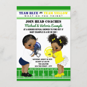 Invitation Révélation du sexe de bébé sur le thème de footbal