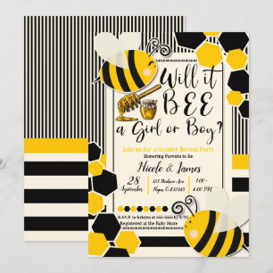 Invitation Révélation du sexe de la Baby Shower: Sera-ce une