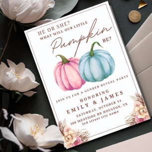 Invitation Révélation du sexe de la citrouille Garçon ou Fill