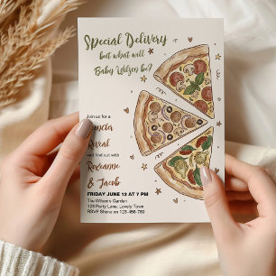Invitation Révélation du sexe de Little Slice Pizza par livra