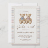 Invitation Révélation du sexe de l'ours en peluche (Devant)