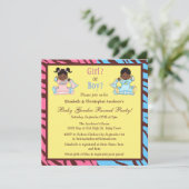 Invitation Révélation du sexe du bébé Afro-Américains (Debout devant)