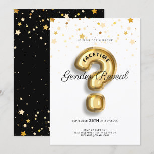 Invitation Révélation du sexe du bébé lors d'une soirée virtu
