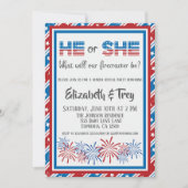 Invitation Révélation du sexe du bébé pour le 4 juillet comme (Devant)