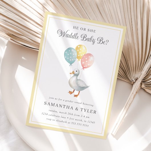 Invitation Révélation du sexe du canard pastel de printemps
