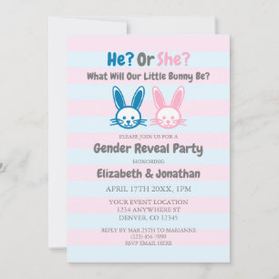 Invitation Révélation du sexe du petit lapin