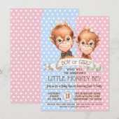 Invitation Révélation du sexe du singe mignon (Devant / Derrière)