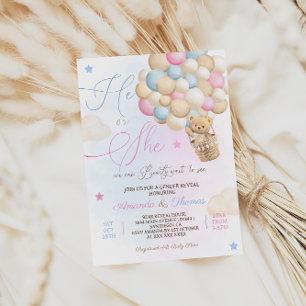 Invitation Révélation du sexe en montgolfière Ourson
