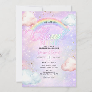 Invitation Révélation du sexe Galaxie Nuage Arc-en-ciel Paill