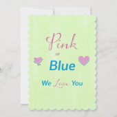 Invitation Révélation du sexe Rose ou Bleu (Devant)