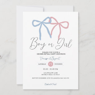 Invitation Révélation du sexe ruban bleu rose poussiéreux min