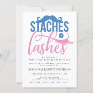 Invitation Révélation du sexe Staches ou Lashes