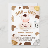 Invitation Révélation du sexe Vache mignonne Bohème Rustique (Devant)