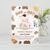 Invitation Révélation du sexe Vache mignonne Bohème Rustique (Debout devant)