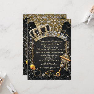 Invitation Révélation Royale du Genre Fille ou Garçon